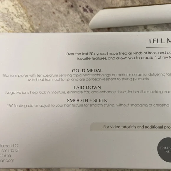 EUC Kristin Ess White Flat Iron, 3-in-one, only used a few times, 1.25” - Picture 9 of 12